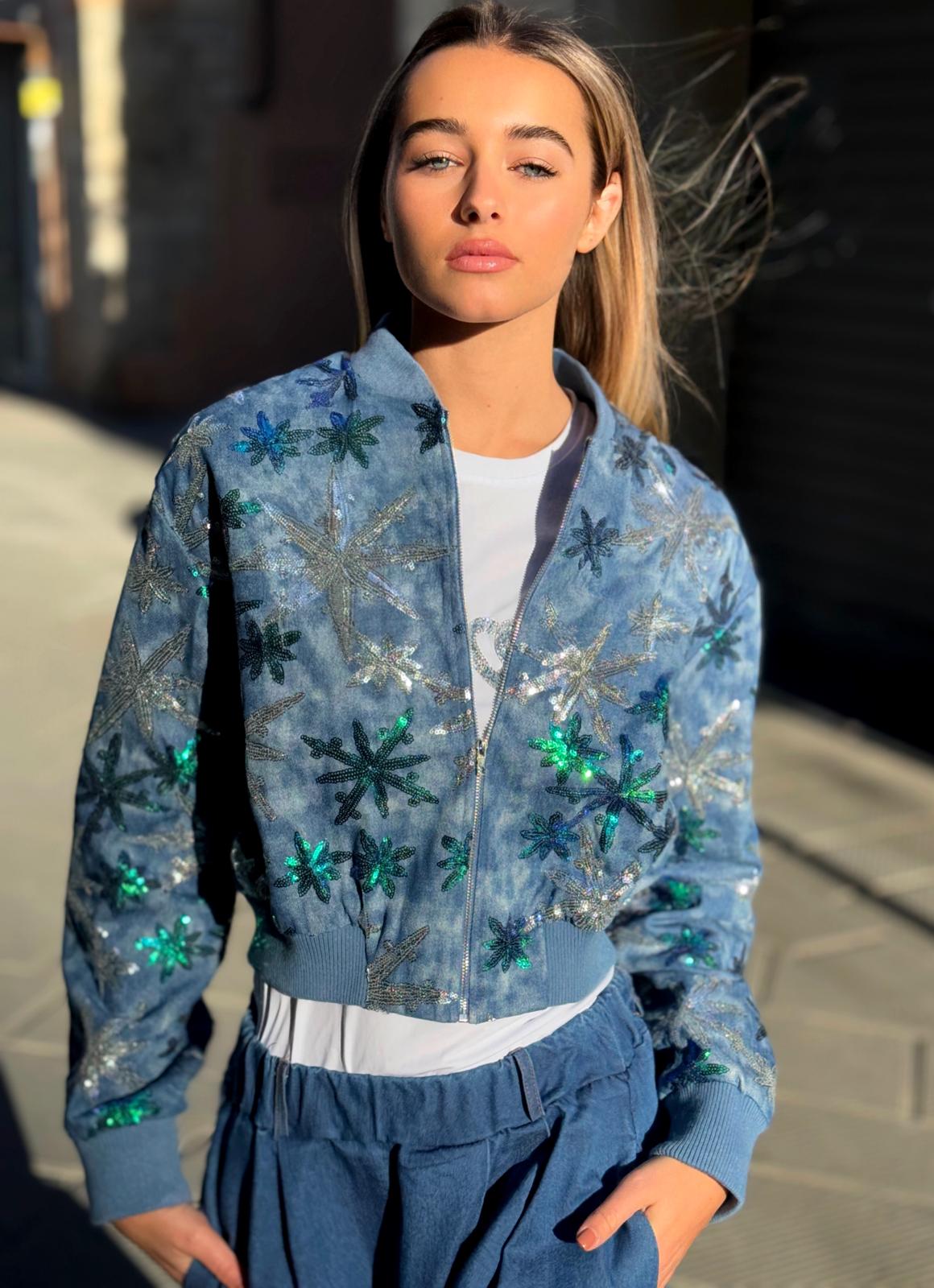 BOMBER JEANS & SEQUINS