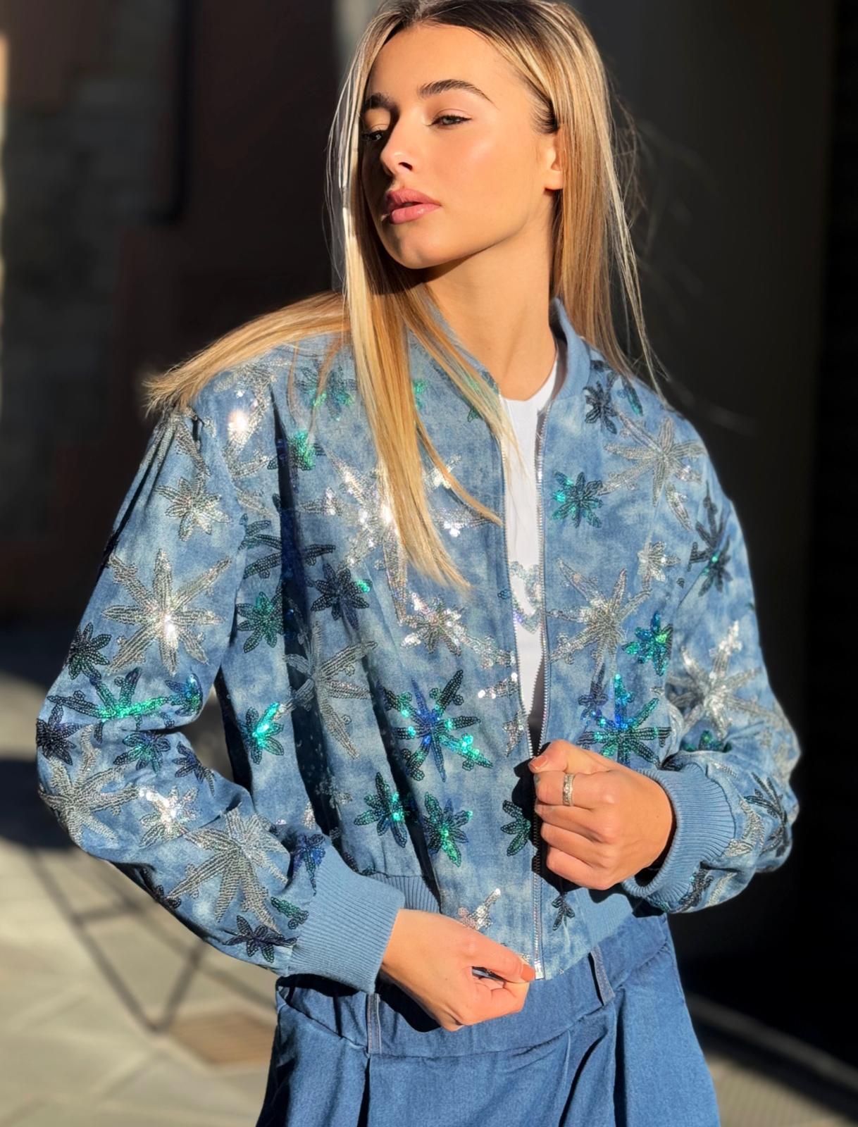 BOMBER JEANS & SEQUINS