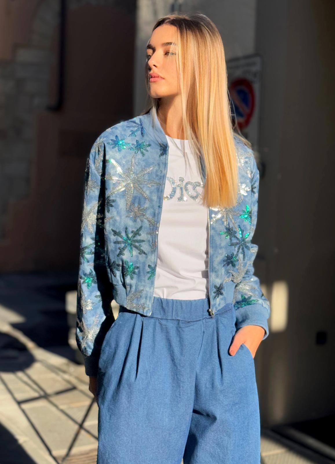 BOMBER JEANS & SEQUINS