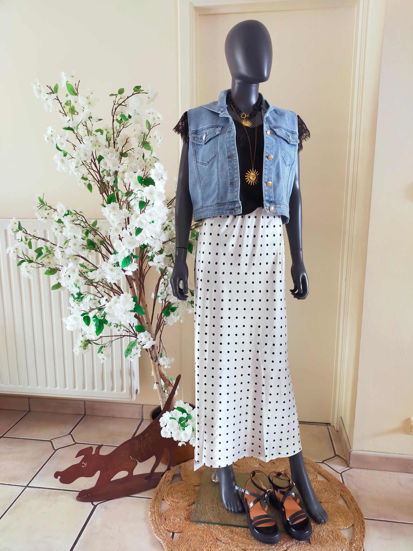 JUPE LOLA Beige & pois