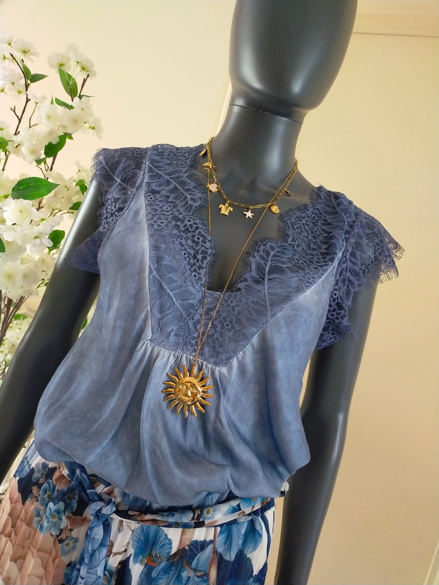 TOP AURORE Bleu jeans