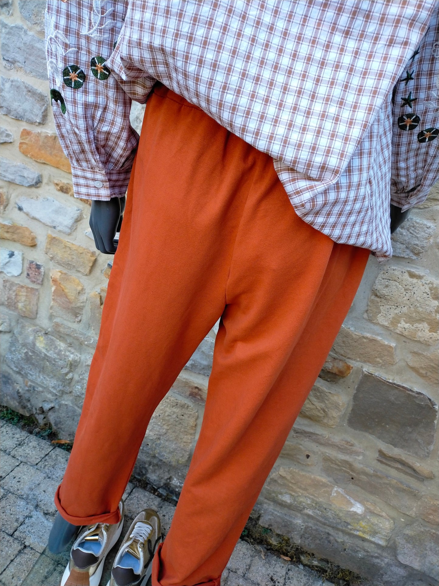 PANTALON SWEAT - Brique