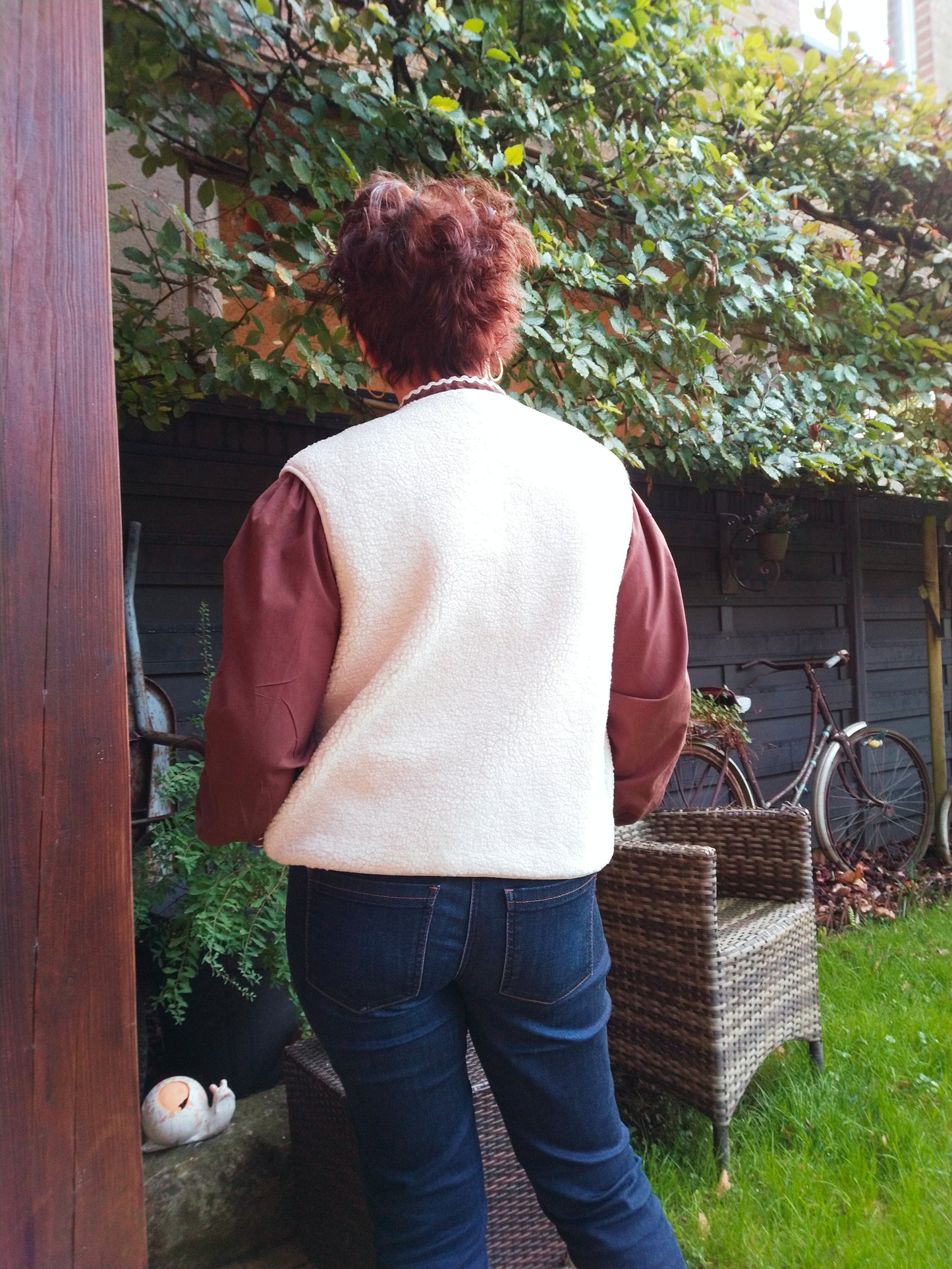 GILET BOUCLETTES - Blanc cassé