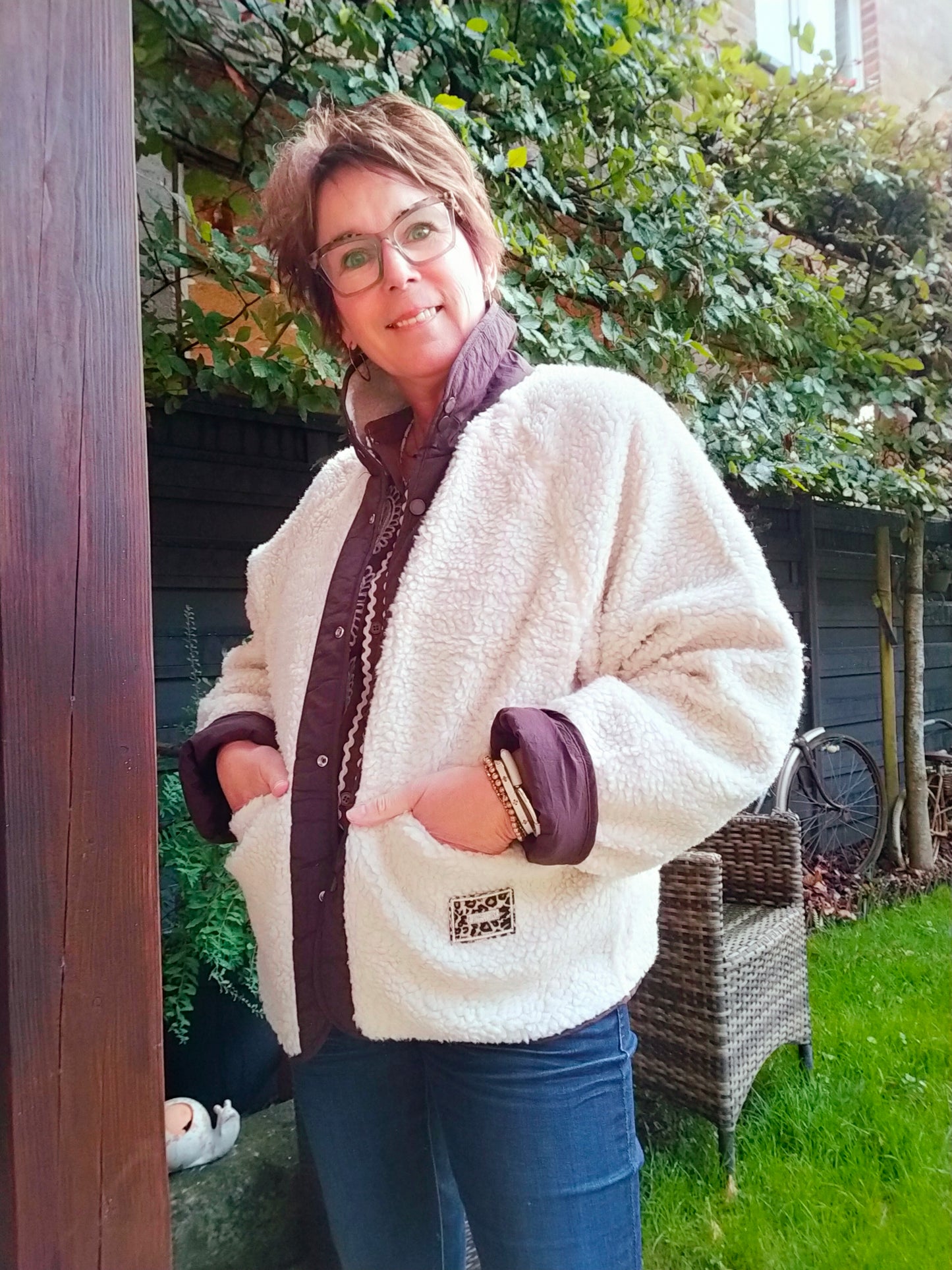 VESTE TEDDY CHOCO - Réversible