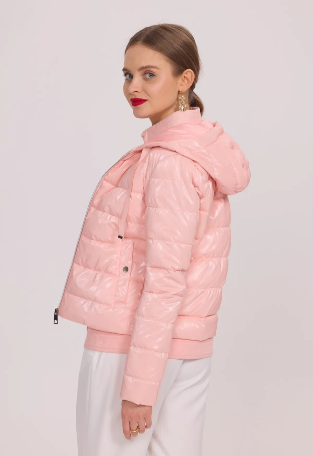 VESTE Bi-matière - Rose pâle saumoné