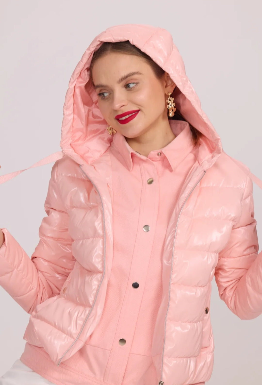 VESTE Bi-matière - Rose pâle saumoné