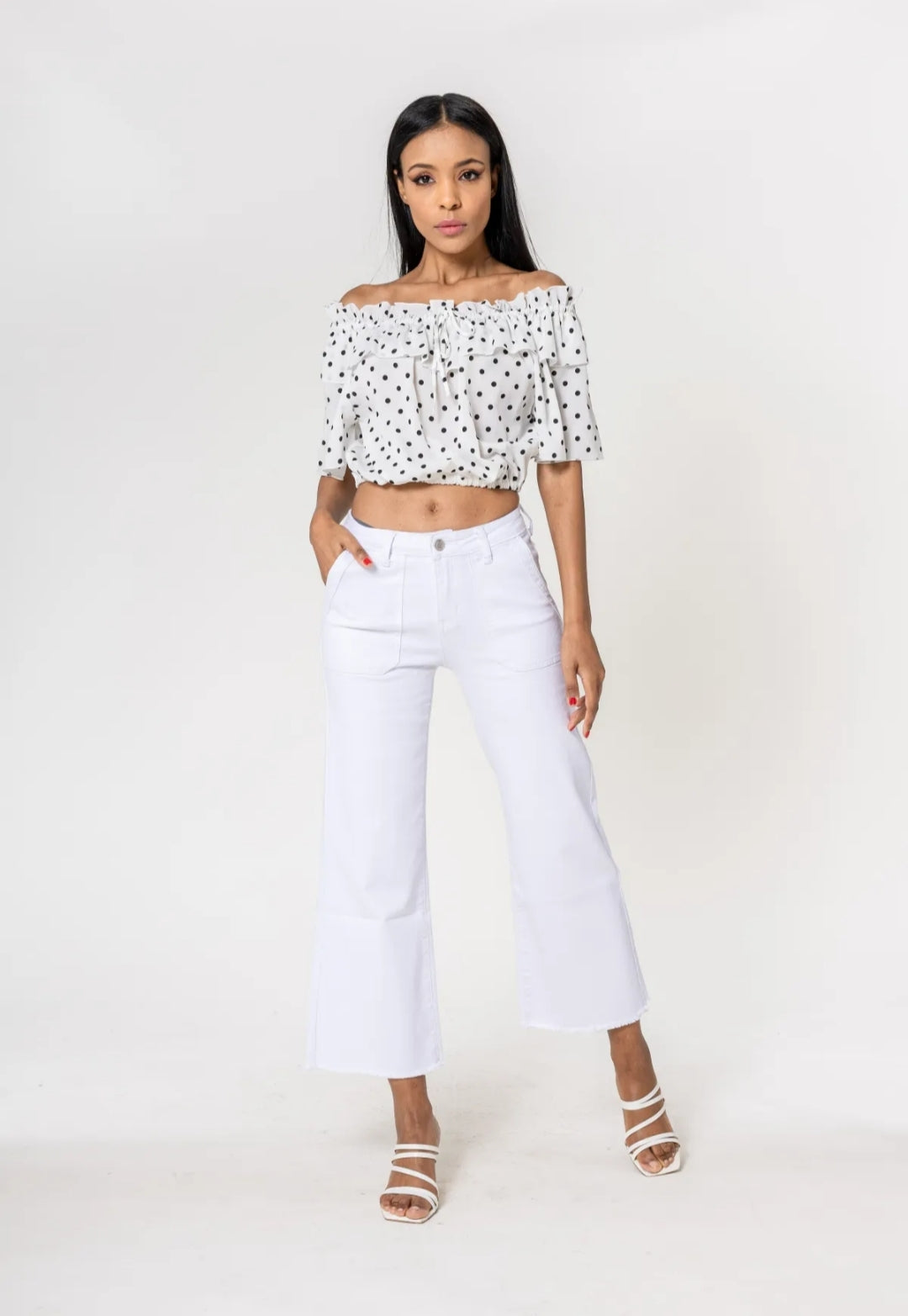JEAN 7/8 FRANCHÉ BLANC