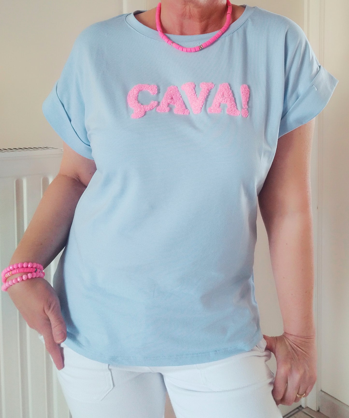 T-SHIRT "ÇA VA!" Bleu
