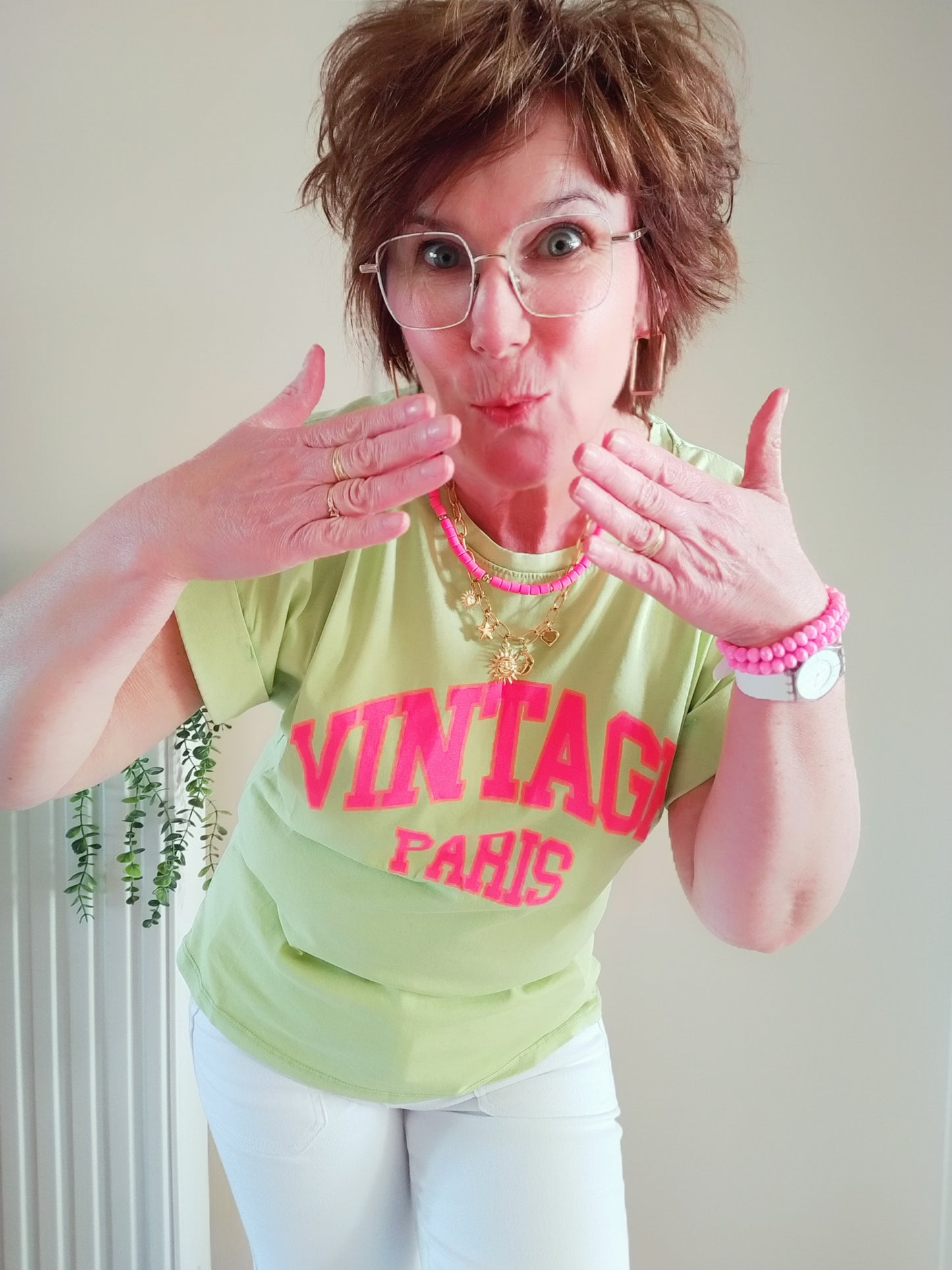 T-SHIRT "VINTAGE" Paris - Vert