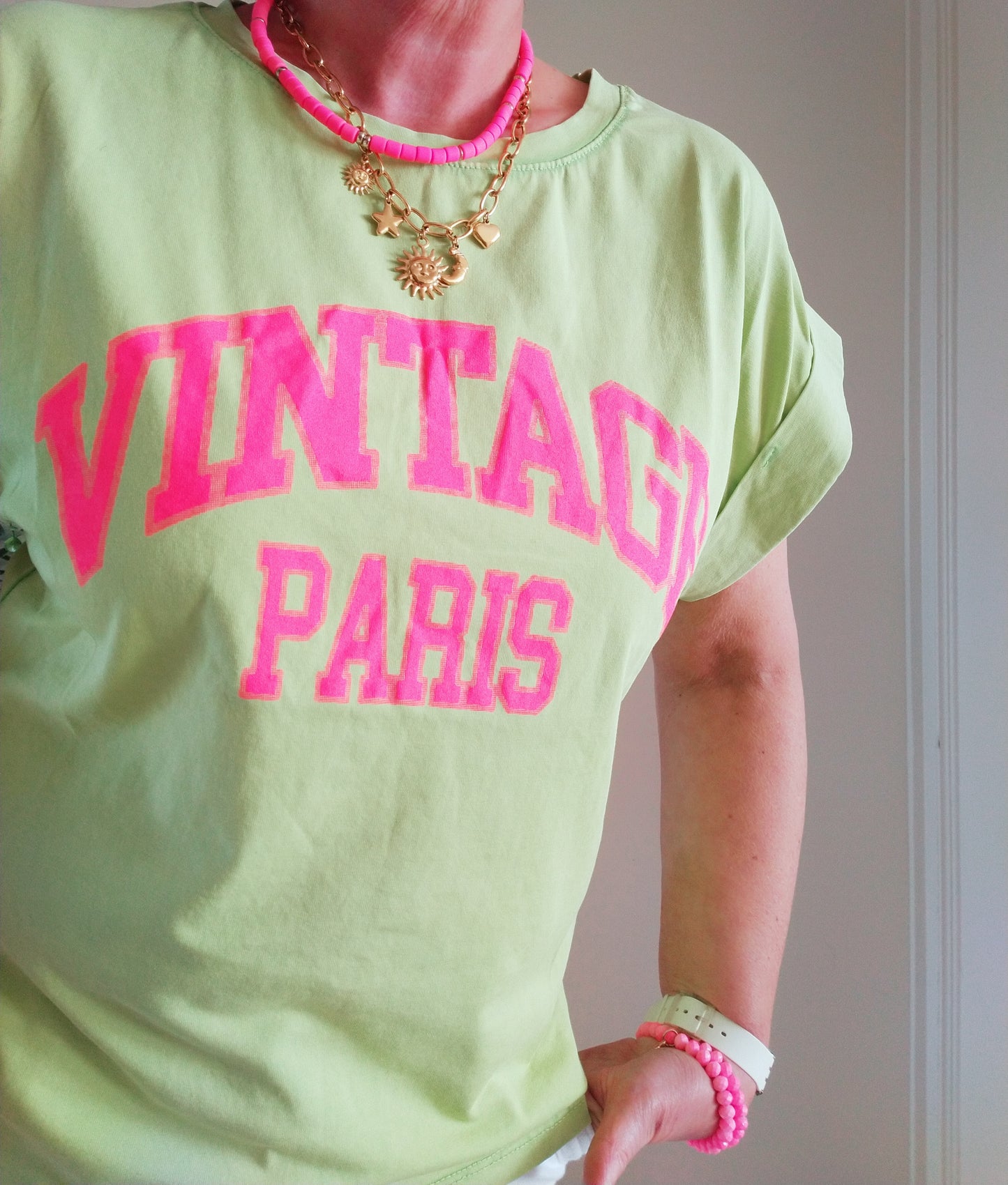 T-SHIRT "VINTAGE" Paris - Vert