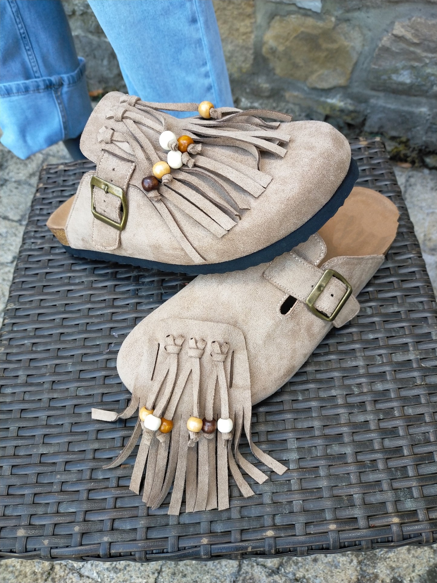 MULES FRANCHÉS - Beige