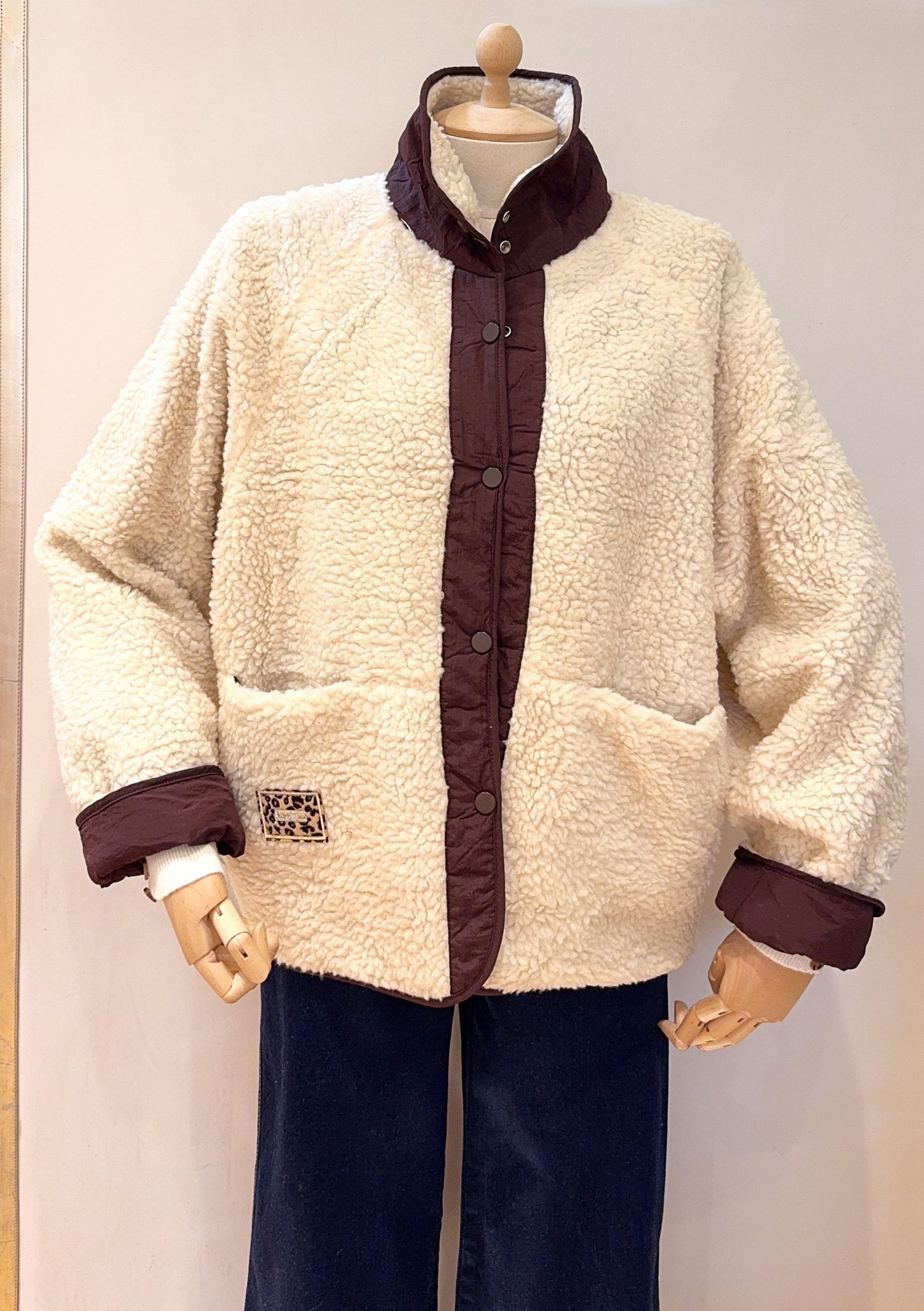 VESTE TEDDY CHOCO - Réversible