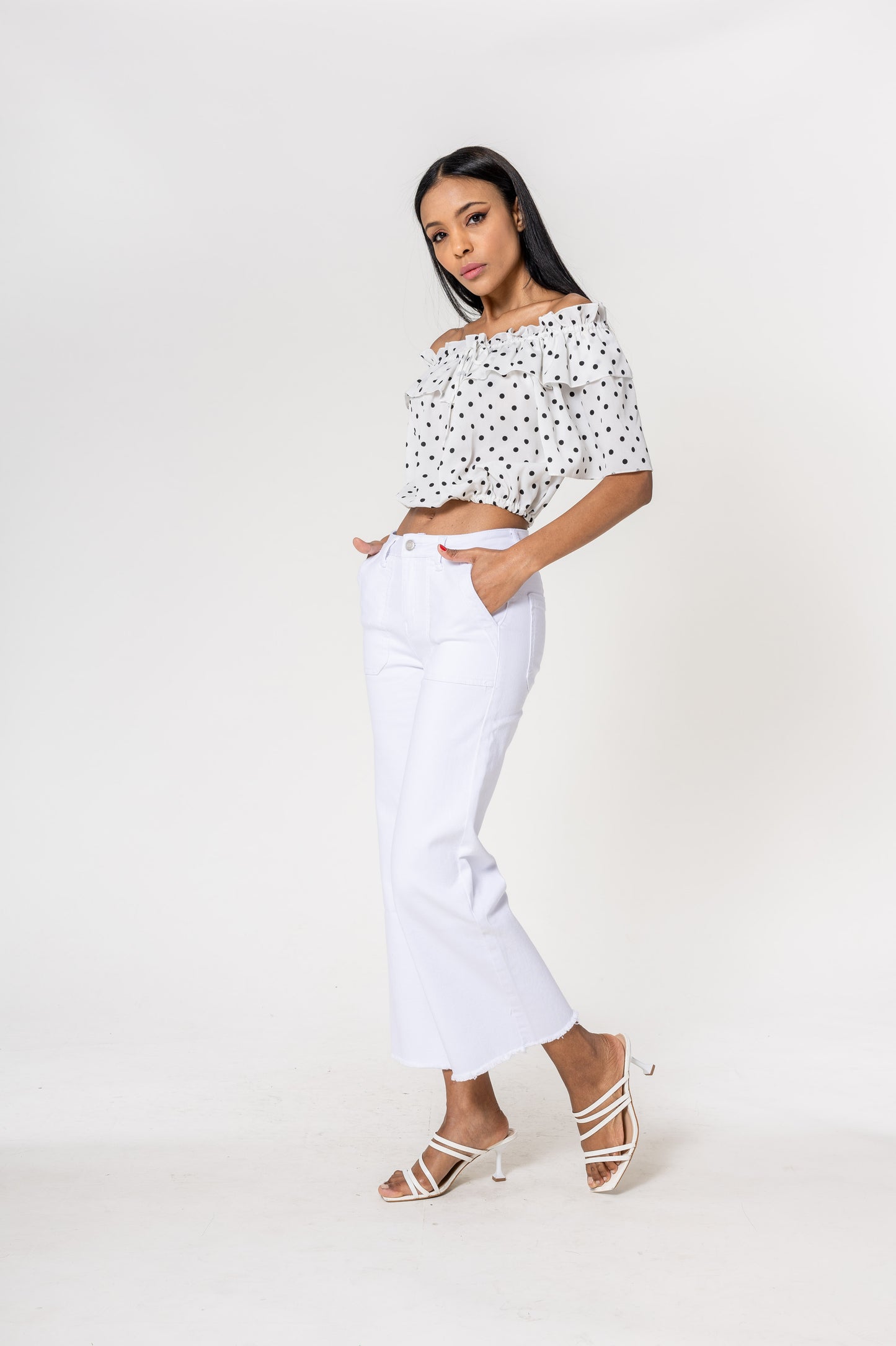 PANTALON 7/8 FRANCHÉ Blanc