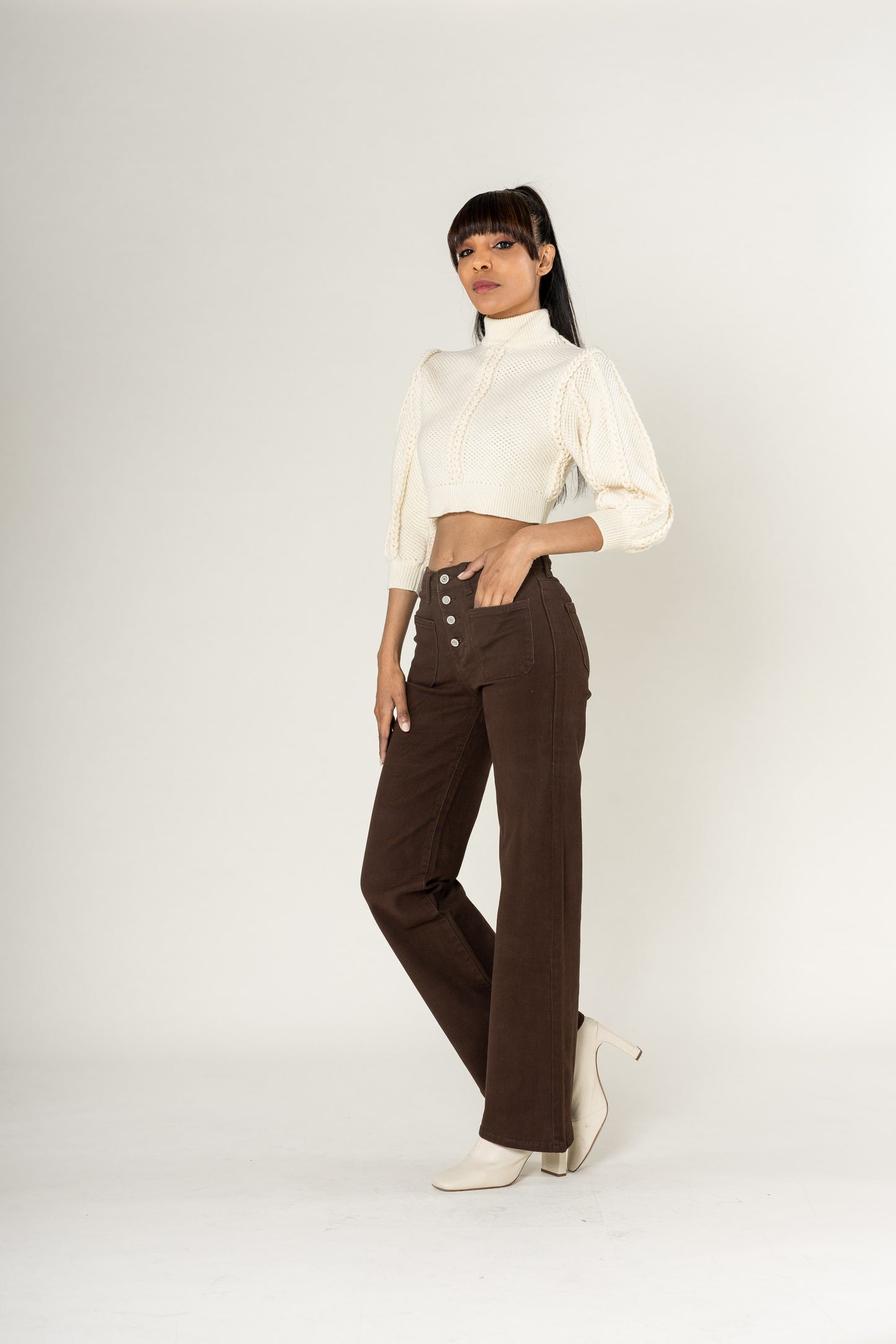 JEANS FLARE - CHOCO