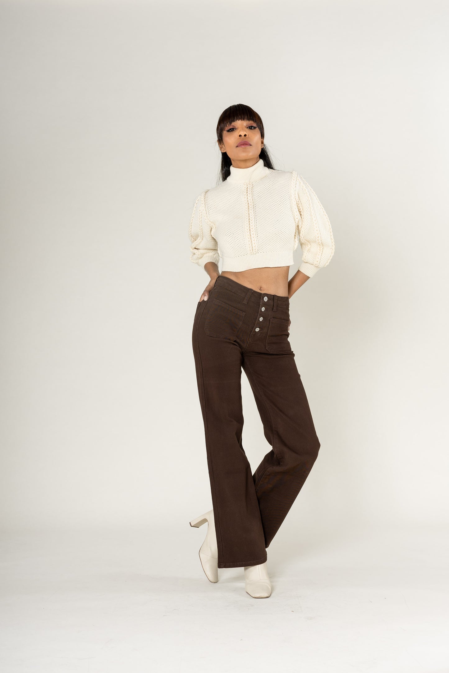 JEANS FLARE - CHOCO