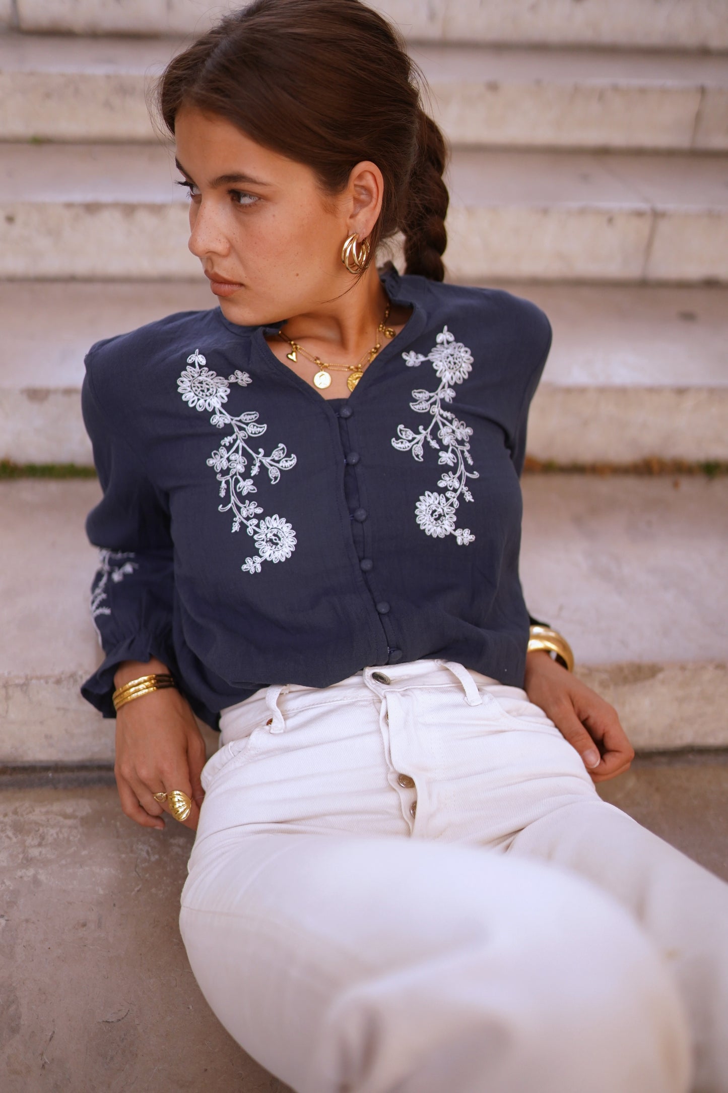 CHEMISIER LISE - Bleu marine