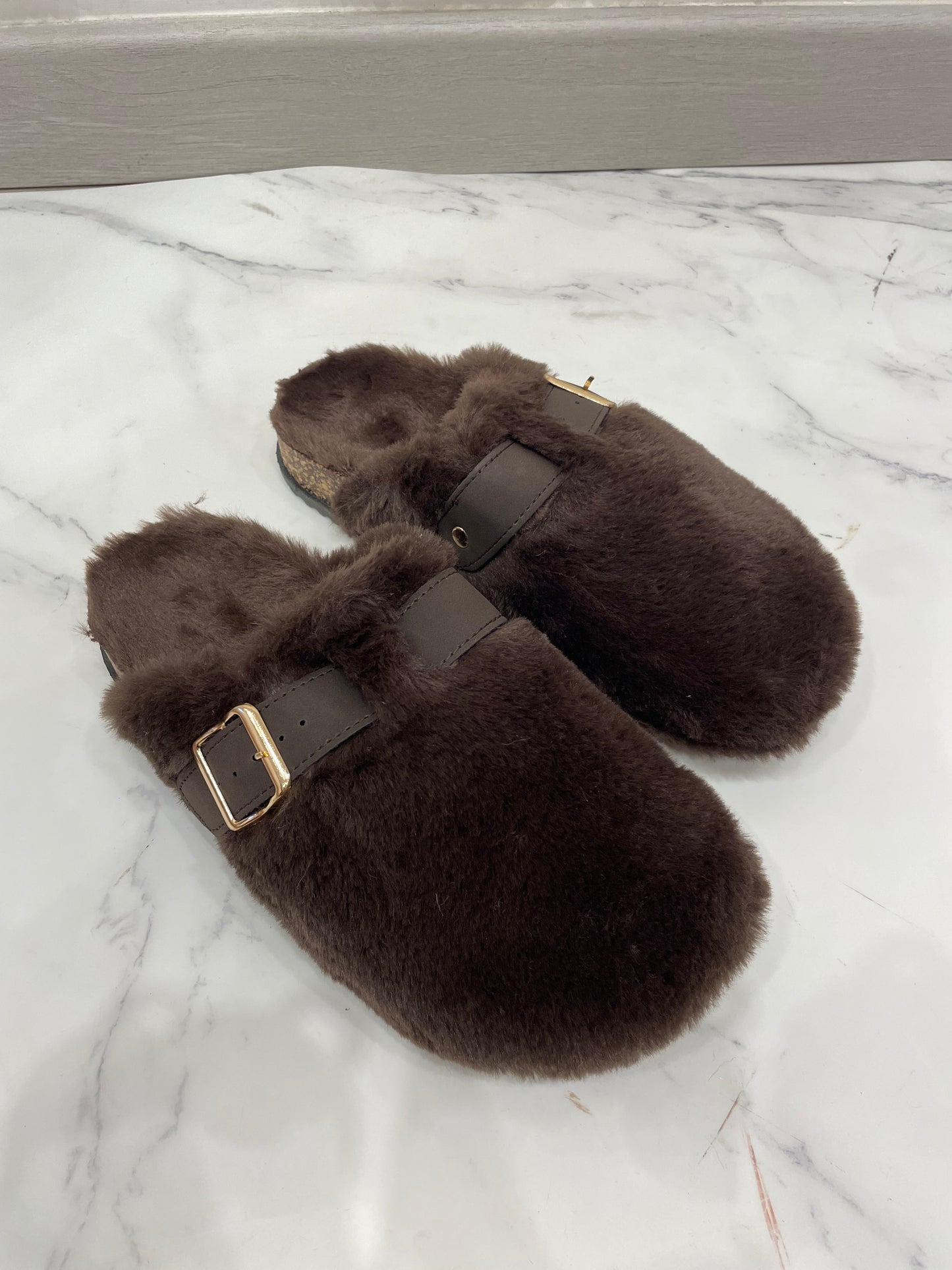 MULES Fausse Fourrure - Choco