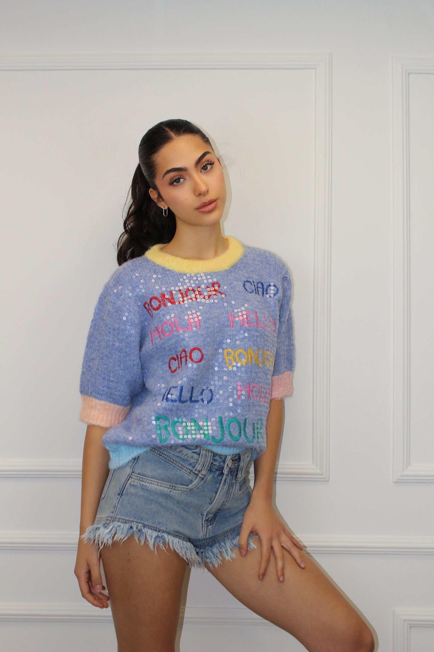 PULL "CIAO-Hello-Bonjour "... -30% S Mi-saison