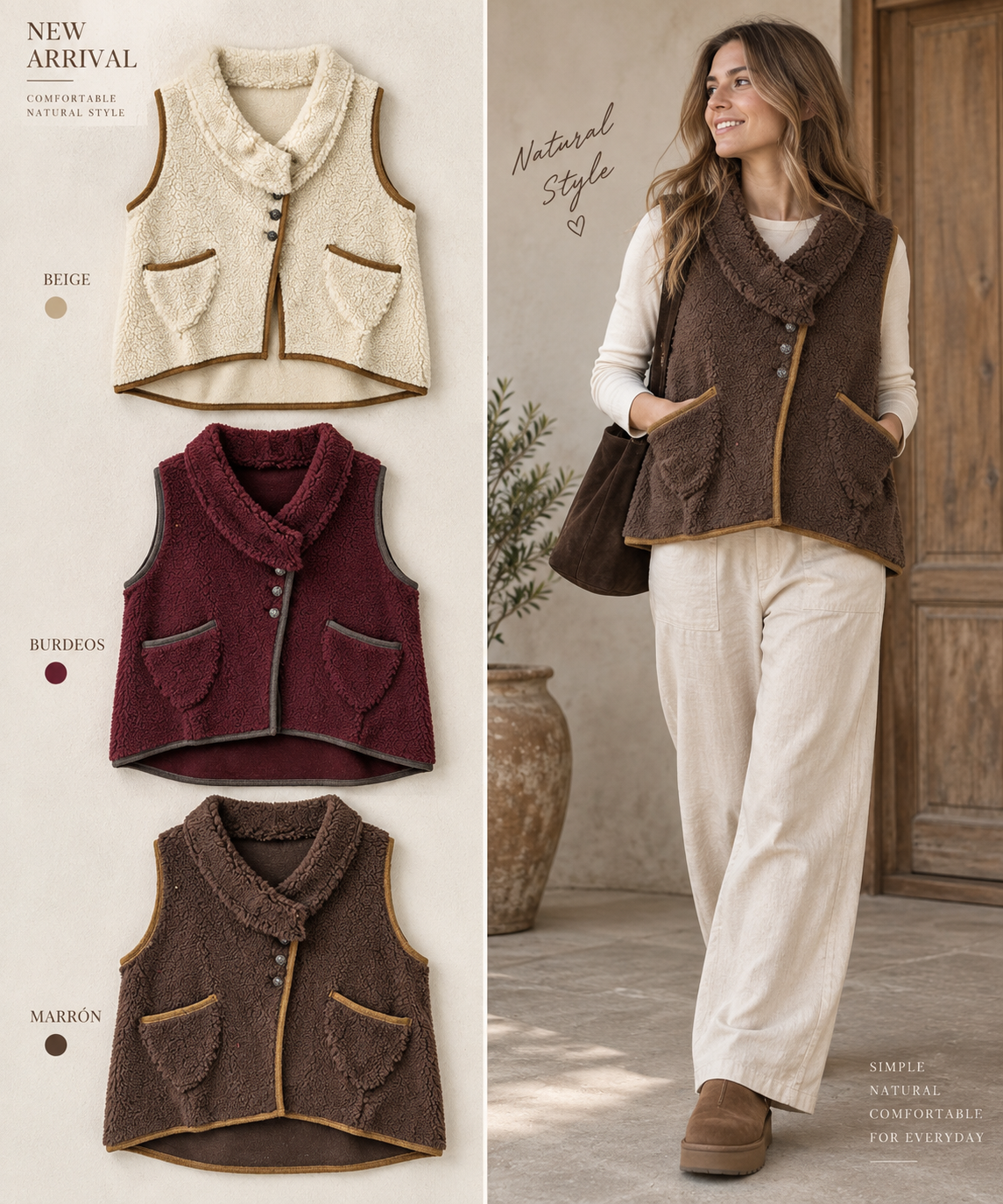 GILET TEDDY - 3 couleurs