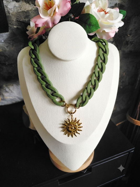 COLLIER SUN - Kaki 💥Prix Rond