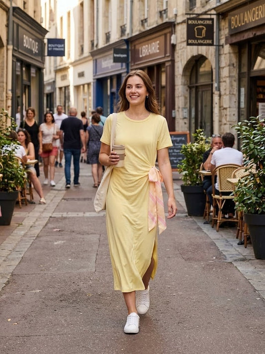 ROBE NOEUD - Jaune