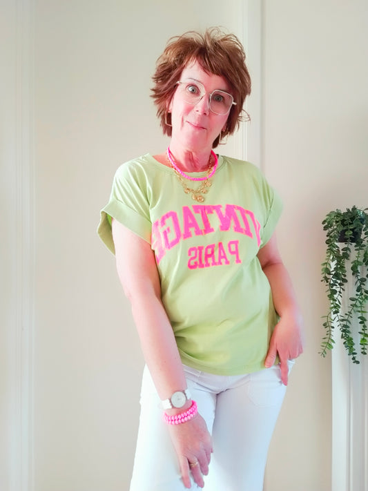 T-SHIRT "VINTAGE" Paris - Vert