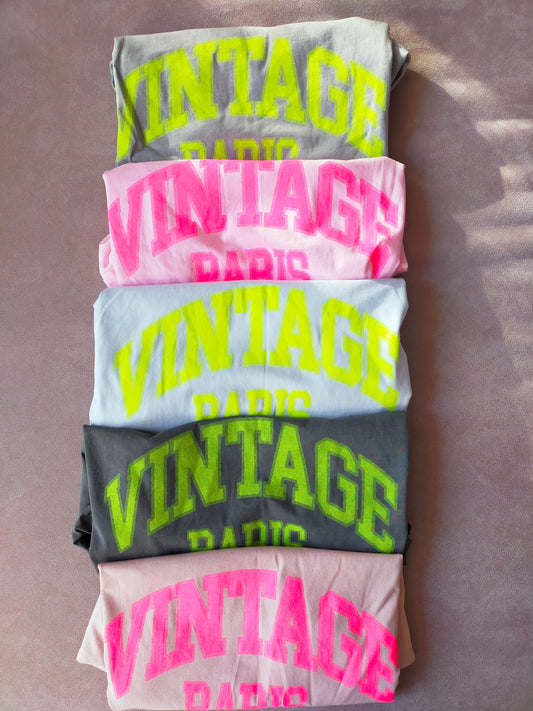 T-SHIRT "VINTAGE" Paris - 5 couleurs