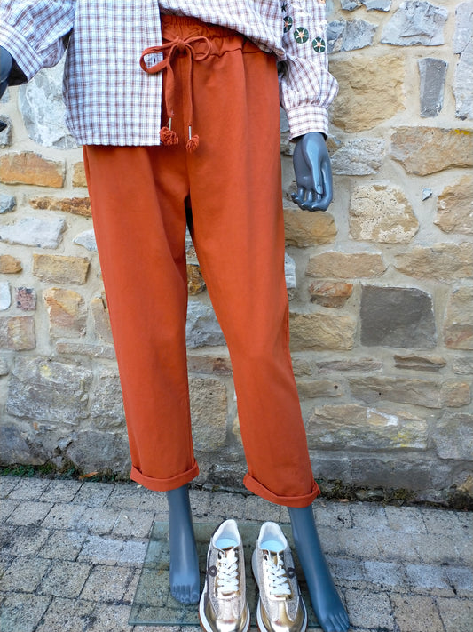 PANTALON SWEAT - Brique