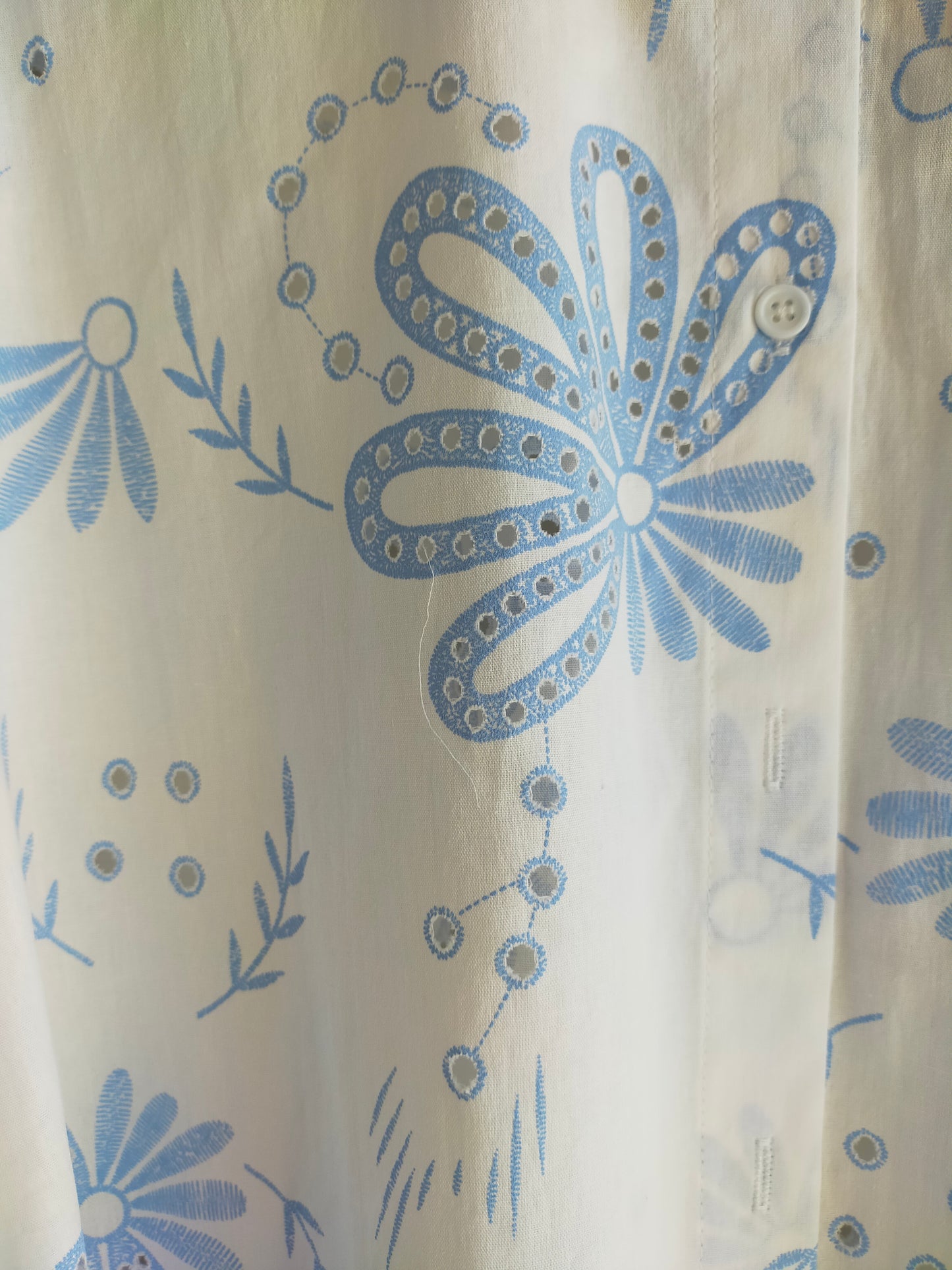 💚 CHEMISIER BELLA - Blanc/Bleu ciel