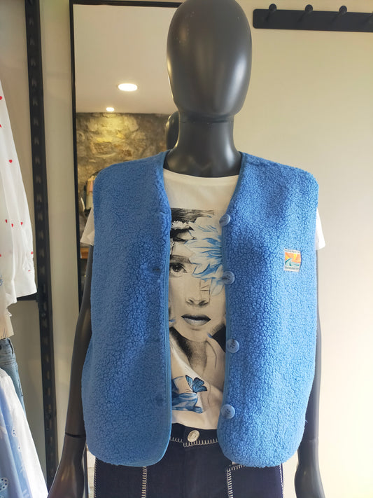 GILET BOUCLETTES Bleu