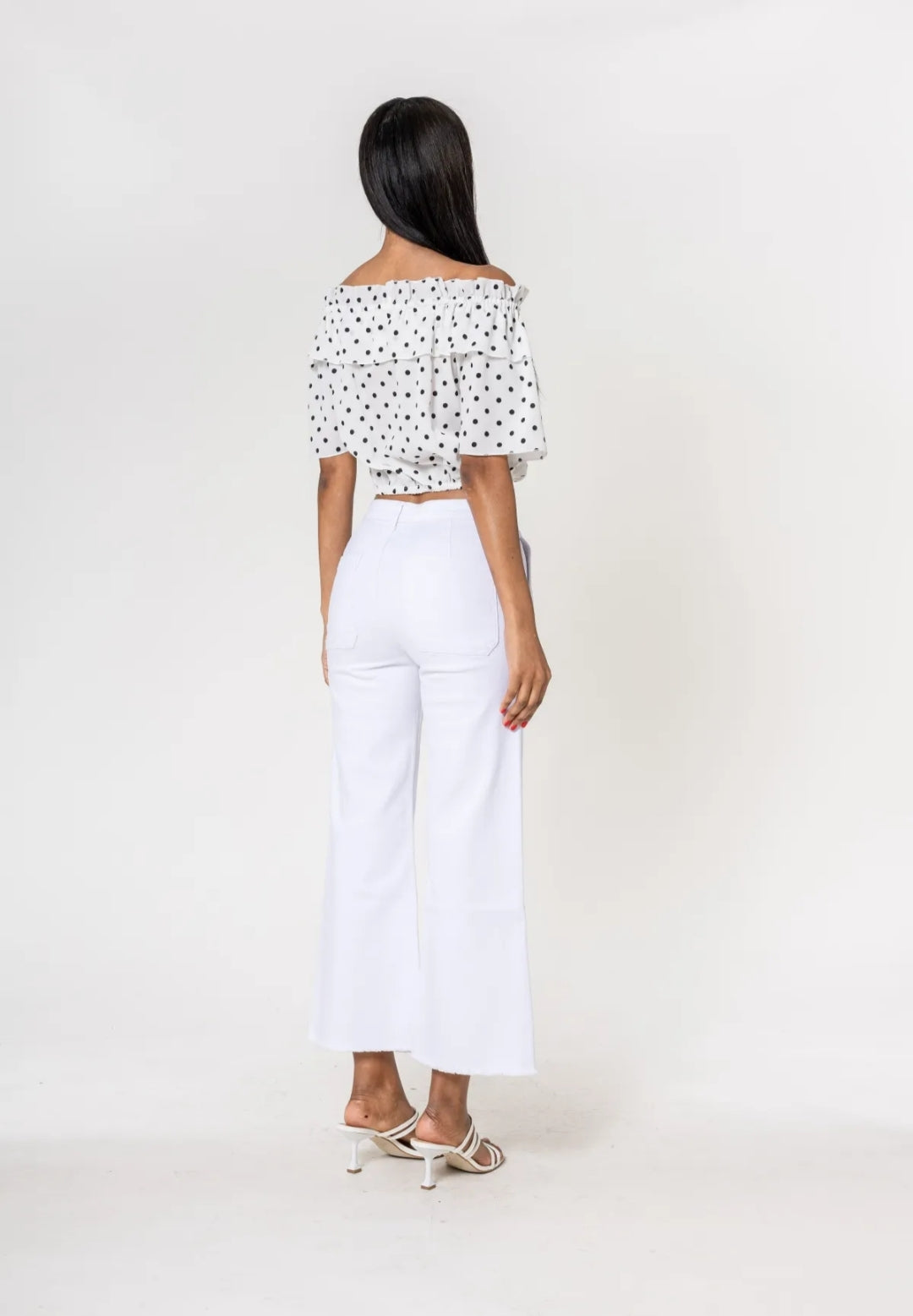 JEAN 7/8 FRANCHÉ BLANC