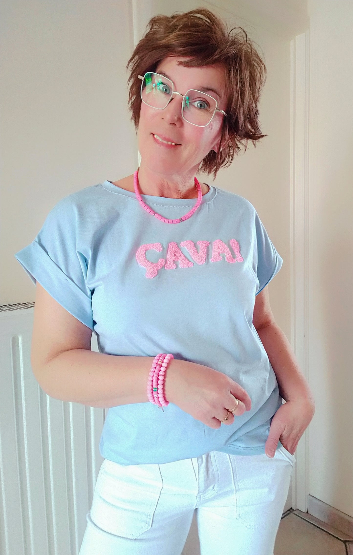 T-SHIRT "ÇA VA!" Bleu
