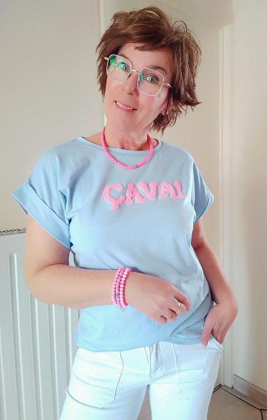 T-SHIRT "ÇA VA!" Bleu
