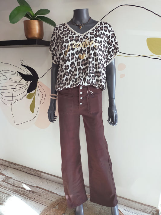 JEANS FLARE - CHOCO