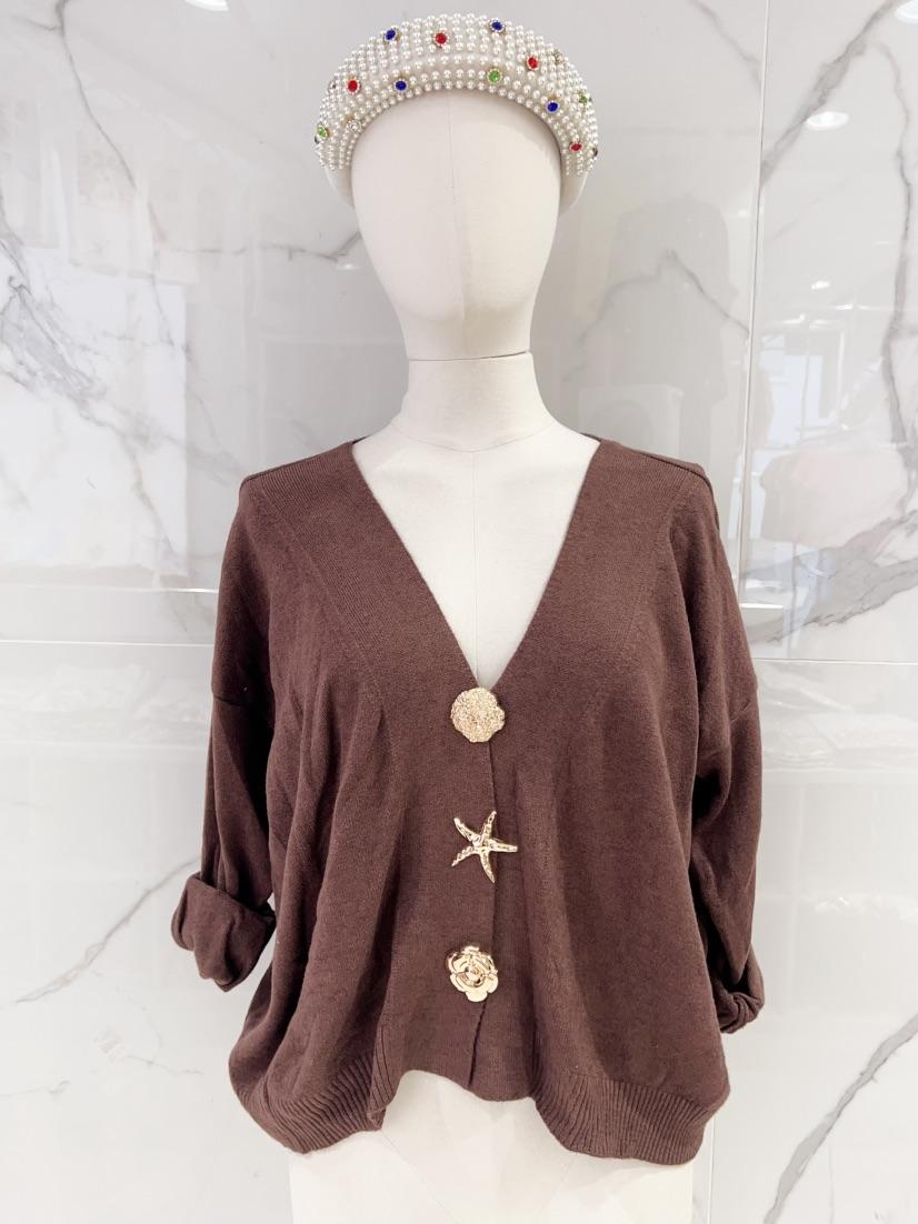 GILET PULL TANIA - Chocolat