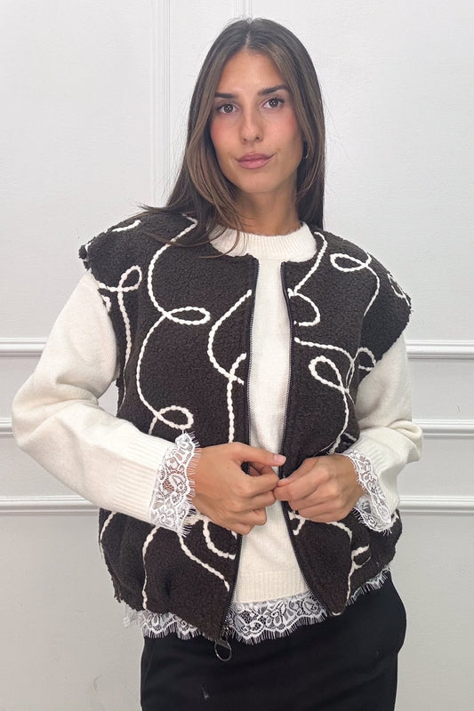 GILET INÈS - Marron