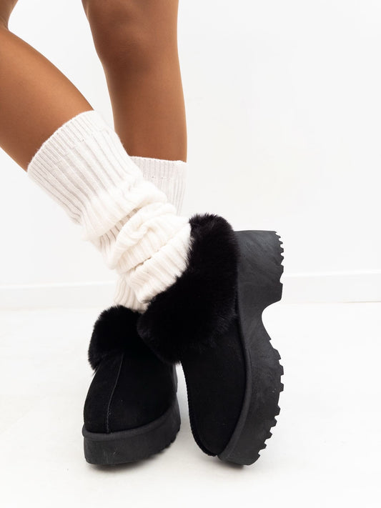 MULES F-FOURRURE - Noir