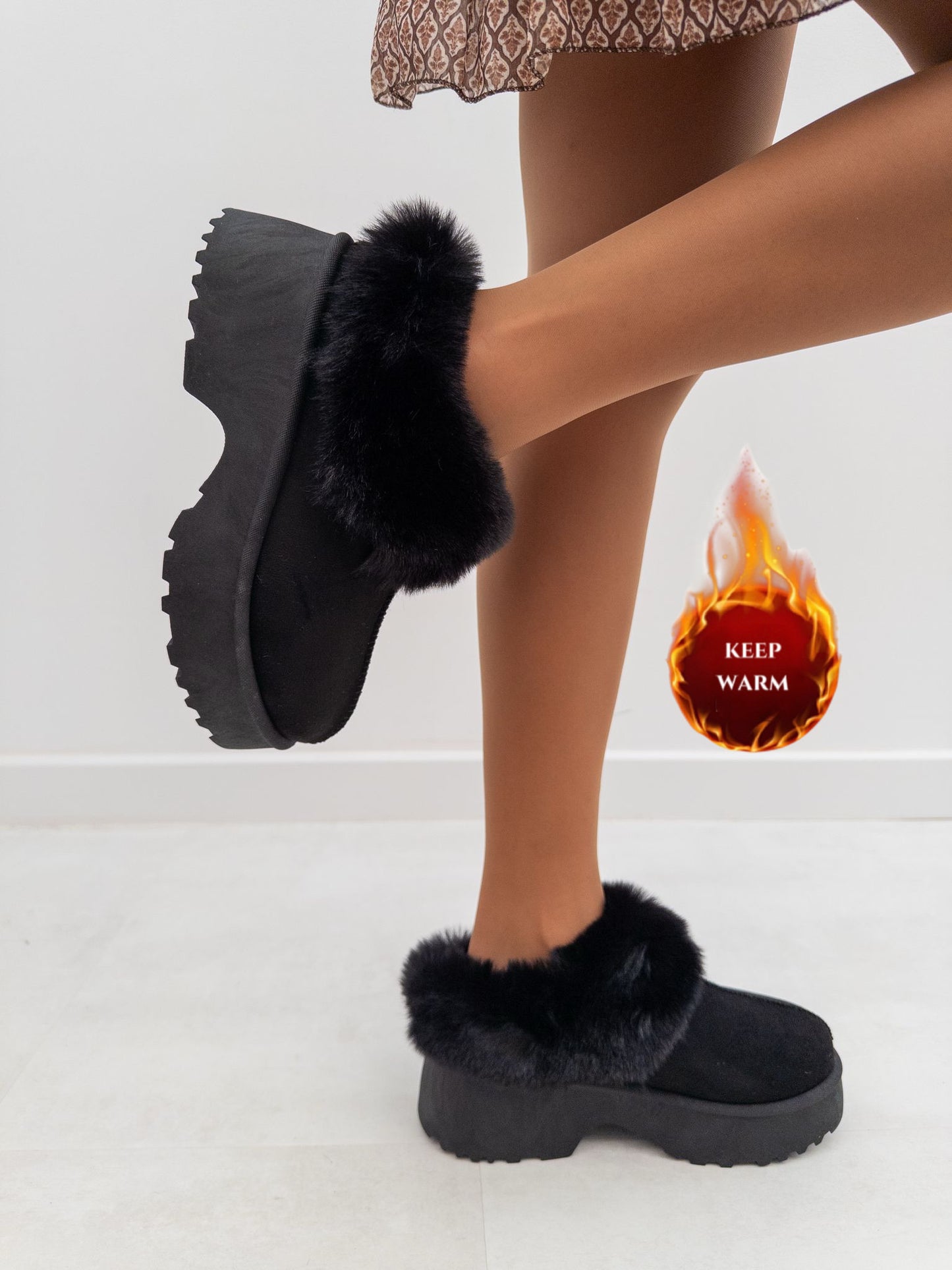 MULES F-FOURRURE - Noir