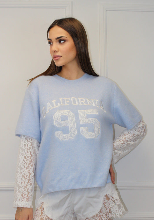PULL "California 95" - Bleu ciel