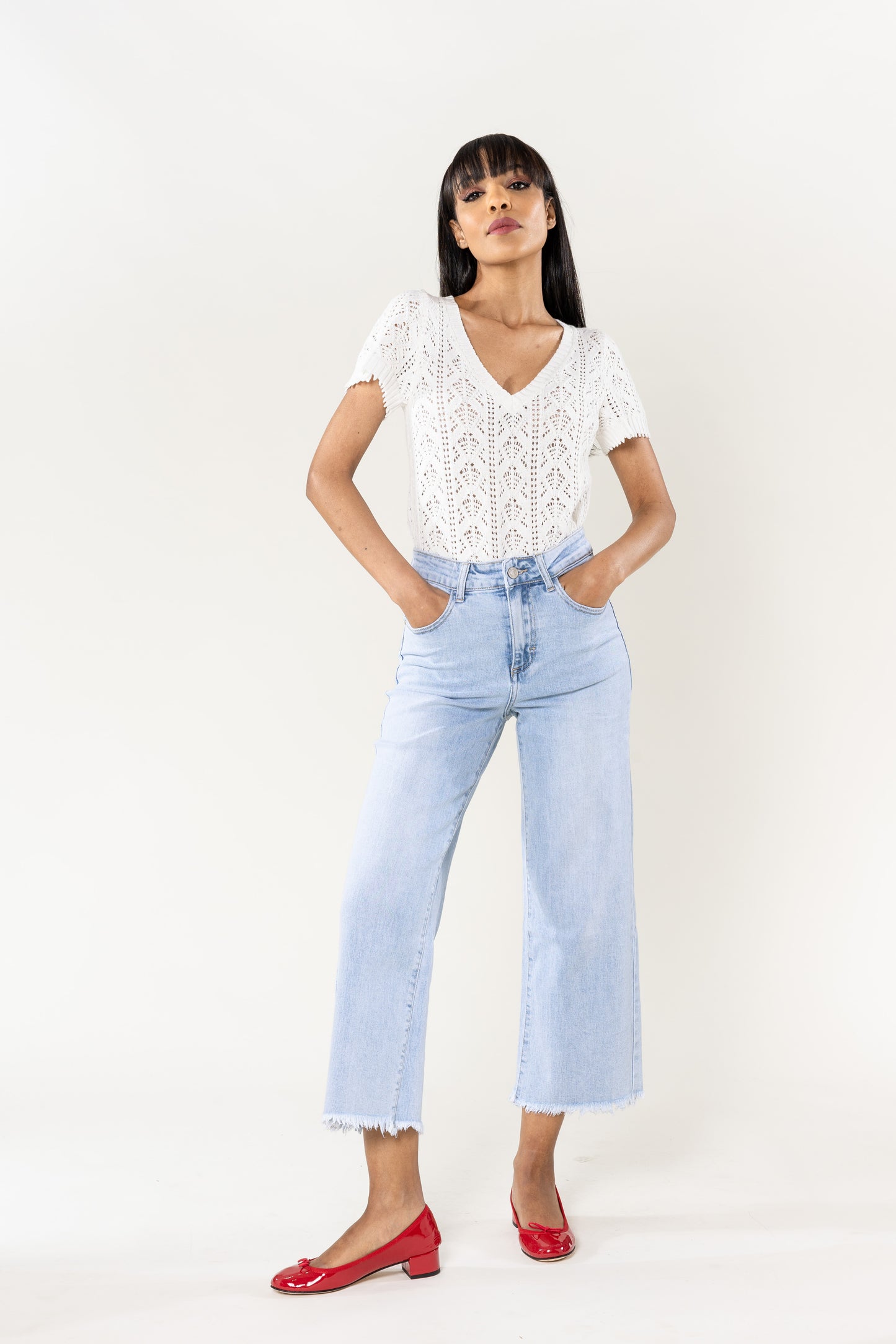 JEANS NiNA 7/8 FRANGÉ