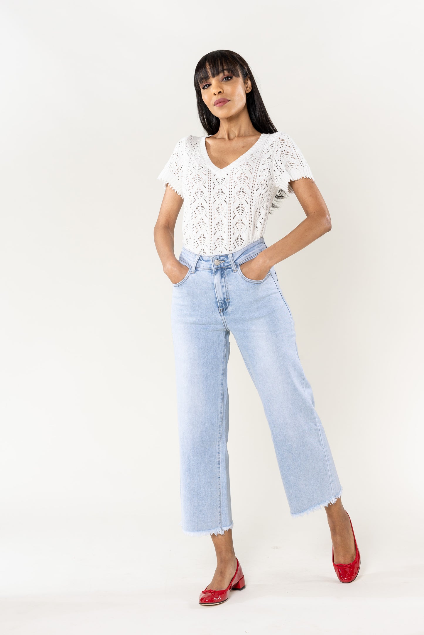 JEANS NiNA 7/8 FRANGÉ