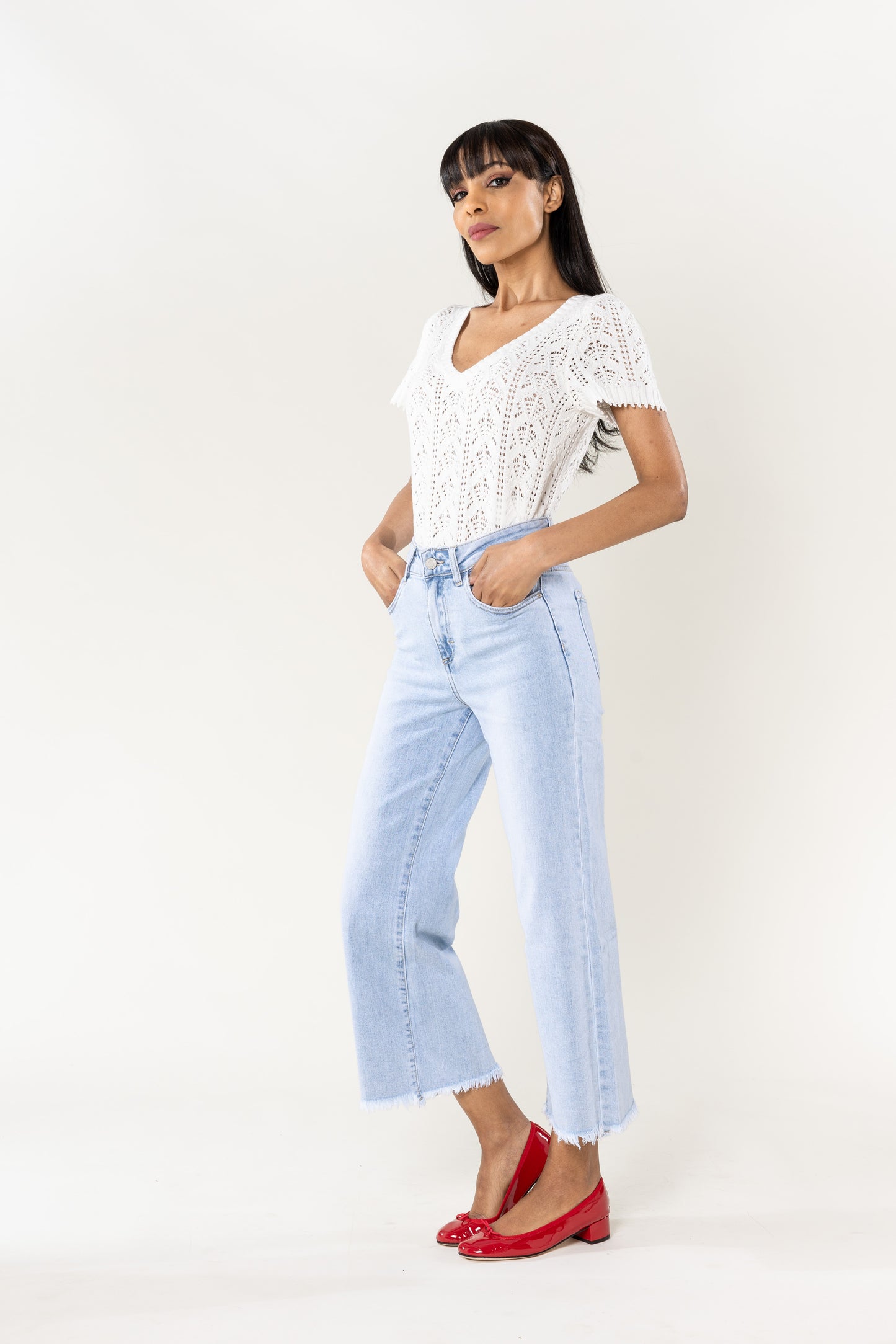 JEANS NiNA 7/8 FRANGÉ