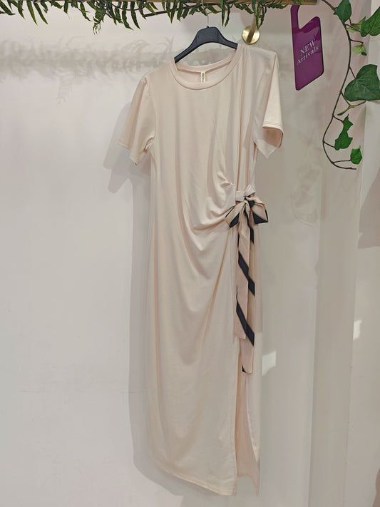 ROBE NOEUD - Beige