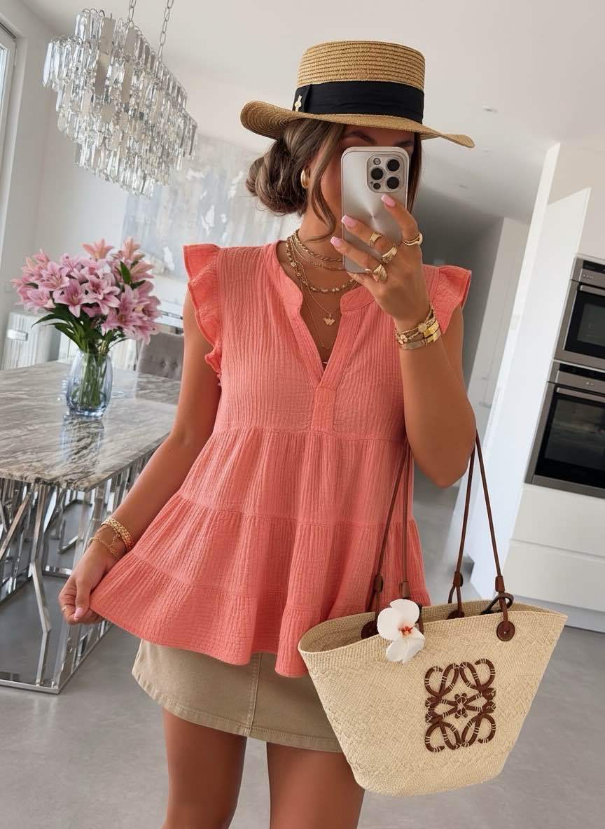 BLOUSE Gaze de coton - 2 couleurs 💥 P.Rond
