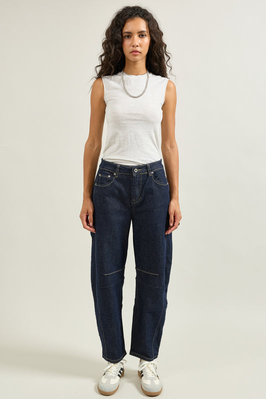 JEANS BALLON - Bleu foncé