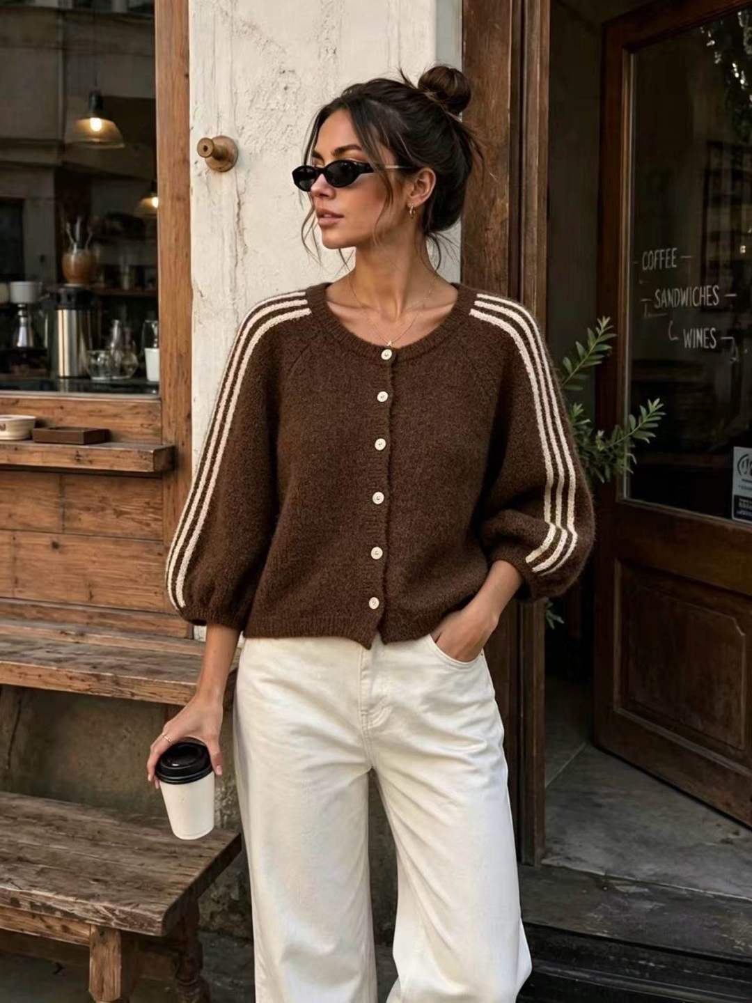 GILET STAR - Chocolat