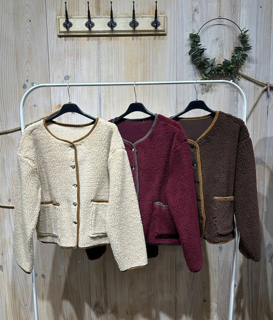 VESTE TEDDY - 3 couleurs