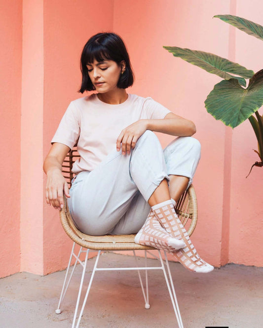 CHAUSSETTES ST EUSTACHE - Rose poudre