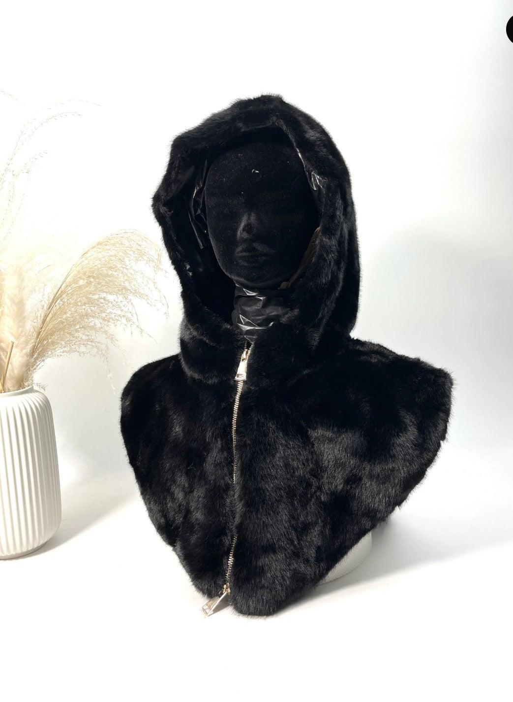 CAPUCHE Fausse Fourrure - Noir