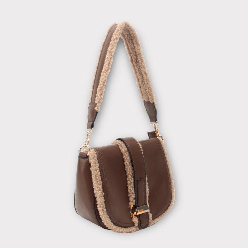 SAC BESACE MARRON BORD TEDDY